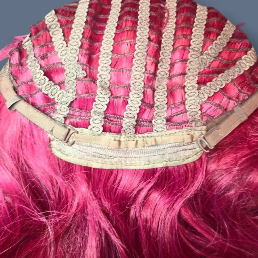 NWOT Xayah LoL Cosplay Wig UV Glow Custom Cut 30